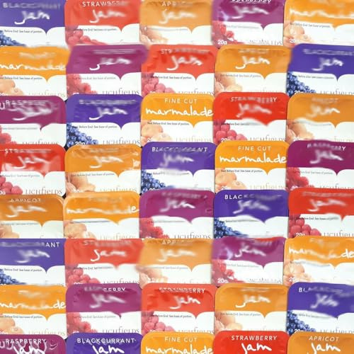 Liichfiields Assorted Jam Portions 20g – 100 Individual Mixed Jam Portions – Suitable for Vegetarians