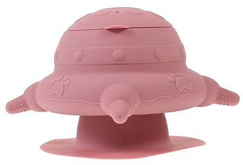 VILLFUL Bol D’Allaitement pour Chiots avec 4 Tétines en Silicone Rose | Nés, Adapté aux Petits Animaux et Lapins, Résistant à L’usure, Facile à Transporter