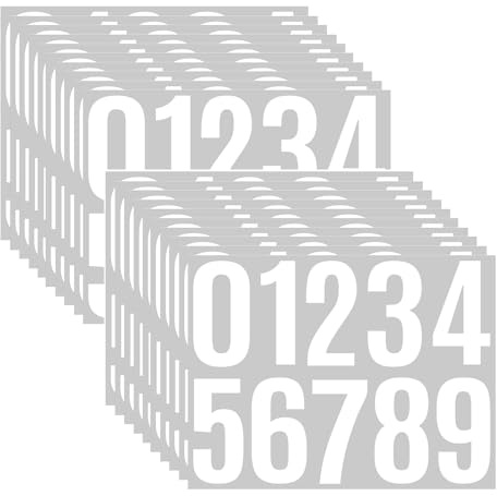 GETRICH 200 Pezzi 100mm Numeri Adesivi, Numeri Adesivi Grandi Impermeabile, AdesivI Numeri Vinile 0 a 9 per Cassetta postale Finestra Residenza Auto, Bianco
