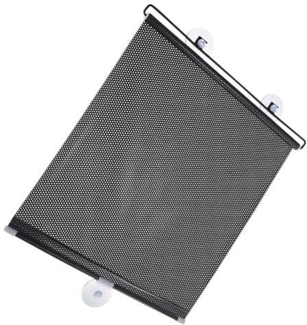 BESTYASH PVC Verdunkelungsrollo mit Saugnäpfen für Küche und Balkon Platzsparendes Design und Einfache Montage Schwarzer Sichtschutz für Fenster ohne Bohren
