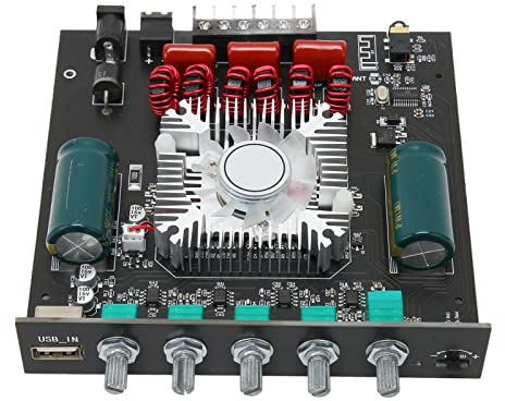 Keenso HiFi Sound Power Amplifier Module 2.1 Channel Subwoofer Amp Board with Treble Bass Control for DIY Speakers [Overheat Protection] for Cars, Home Theaters