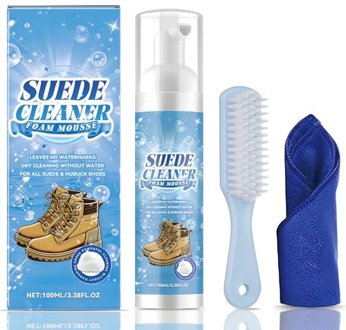 Ohohoo Suede Cleaner Suit – Gentle Yet Powerful Formula for Shoes, Boots, Leather, & Canvas. Effortlessly Removes Stains & Dirt, Restores Texture（equip Soft Bristle Brush & Microfiber Towel）