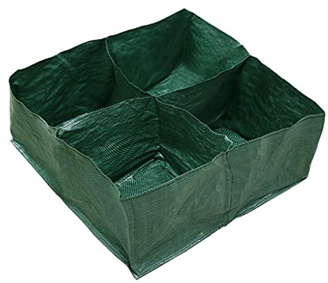 HVRFJXI Fioriera da giardino rialzata con 4 griglie divise quadrate, vaso per piantare carote, cipolle, fiori, verdure