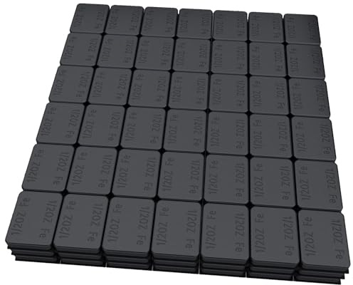 MIKKUPPA Black Wheel Weights - 1/2oz, 0.5oz (126pcs, 63oz/Box) Low Profile, Easy to Peel, Adhesive Stick on Tire Weights for Cars, Trucks, SUVs, Motorcycles, RC Cars, OEM Quality