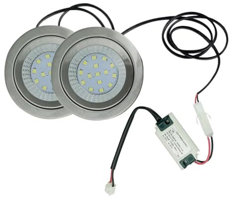 eufeifeiegds 1 ensemble de lampes hotte cuisinière 68 mm, trou 2 1/8 po, lampe ventilateur fumée LED,5 W, d'armoire cuisine, équivalent à une ampoule 20(White 6000K)