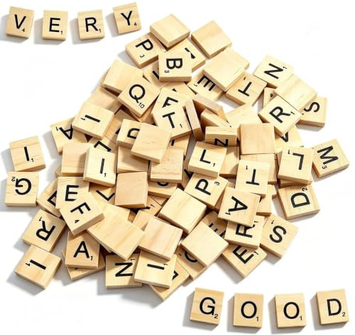 DIYCUT 200 Piezas Juego de Letras, Letras de Madera 20×18×5 mm | Fichas Scrabble Pequeñas, Letra Educativas Infantiles, Perfectas para Manualidades, Juegos de Mesa y Aprendizaje