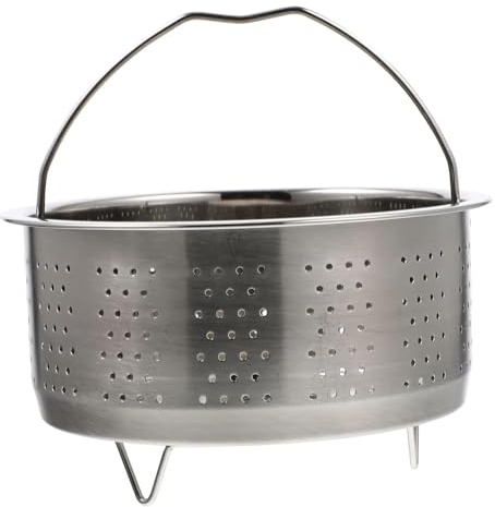 Vaporera De Acero Inoxidable Vaporera de acero inoxidable con cesta metálica for verduras for dim sum, compartimento colador cocina, vaporera drenable(16.5X16.5X9.5CM)