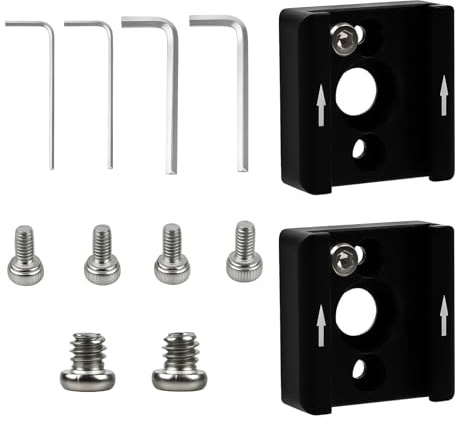 Juego De 2 Soportes Adaptadores para Zapata Fría, con Rosca De 1/4 Pulgadas, Fabricados en Aleación De Aluminio Fresada con CNC, Aptos para Jaulas De Cámara, Luces Led, Flashes