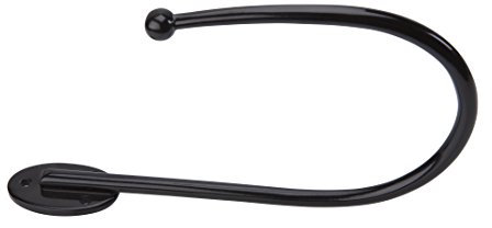 DécoProfi Raffhalter für Vorhänge/Gardinen Schwarz Glänzend Metall I Hochwertiger Vorhanghalter/Gardinenhalter für die Wand I Dekorativer Schraubhaken für Gardinen I 1 Stück