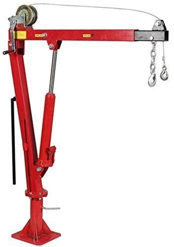 Gru Idraulico di Sollevamento Pieghevole Girevole 0,9T Portellone Posteriore Pick Up con Braccio Regolabile 360° + Argano (Ref : Tm / SX0204-1B)