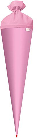 ROTH Bastelschultüte 70cm rosa rund - Schultüte mit stabiler Rot(h)-Spitze mit Filz-Verschluss