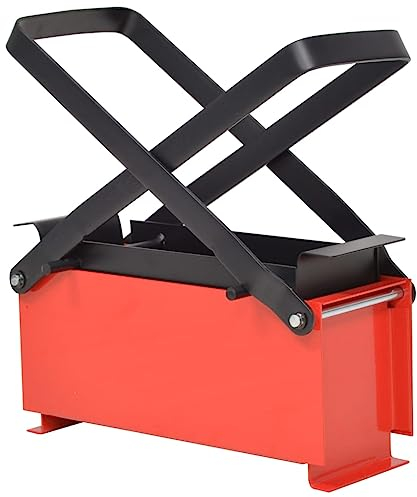 vidaXL Paper Log Briquette Maker, Steel-made Fireplace Fuel Press Machine, Red and Black, Ideal for Waste Paper Recycling and Heating Solution