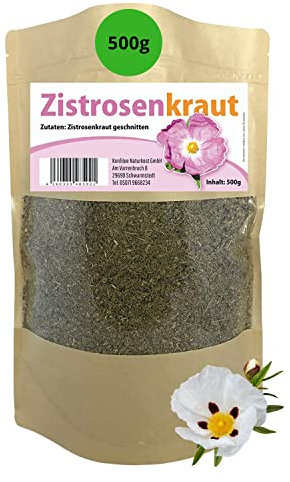 Konfitee Zistrosenkraut geschnitten 500g I Zistrose fein geschnitten I Zistrosentee I Cistus Incanus I Naturprodukt I Frei von Zusätzen & Aromastoffen I Premium Qualität