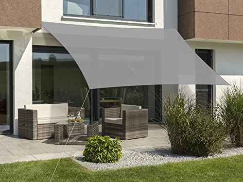 Schneider Sonnensegel Teneriffa, Silbergrau, 500 x 360 cm rechteckig, 235-14, HDPE-Gewebe, 2.5 kg