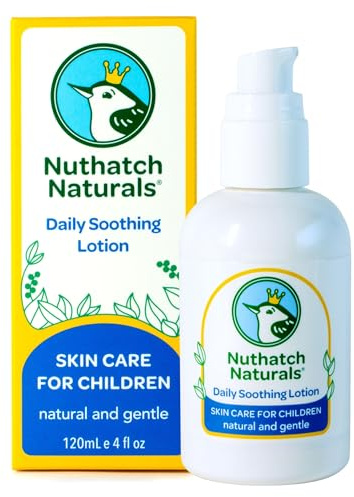 Nuthatch Naturals Kids Lotion - Daily Use Natural Moisturizer - Plant Based, Moisturizing & Non-Toxic Soothing Lotion for Kids - Dermatologist Tested - Gentle, Mild, Hypoallergenic, Fragrance Free