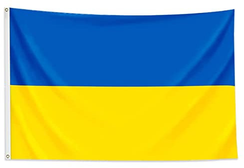 Bandiera Ucraina 90 × 150 cm, Bandiera Nazionale Ucraina in Poliestere con 2 Occhielli in Ottone