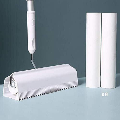 ZIRUIGONG Fusselrolle, einziehbarer Boden klebrige Haarvorrichtung, häusliche strenbbare klebrige haare trommel kleidung enthaarungswalze, for haustierhaarentferner u. Haushaltsreinigungsstaub 24cm kl