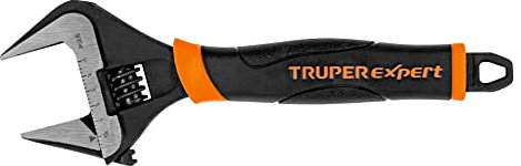 Truper Expert PET-8XA - Llave ajustable (Parake) de 8 pulgadas de boca ancha y agarre cómodo