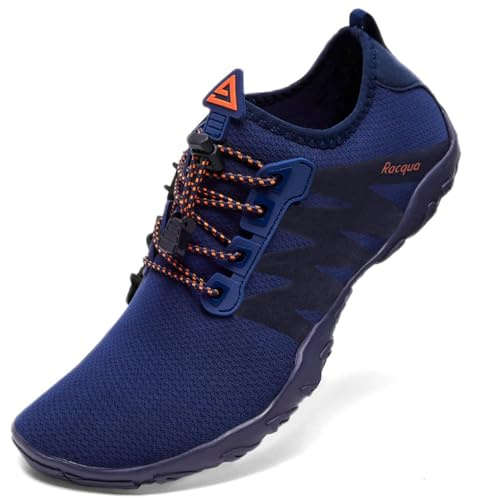 Racqua Wasserschuhe Strandschuhe Herren Schwimmschuhe Damen Strandschuhe Frauen Welten Koden Wasserschuhe Barfuss Schnelltrocken Wasserschuhe Badeschuhe Erwachsene Blau/Orange EU42
