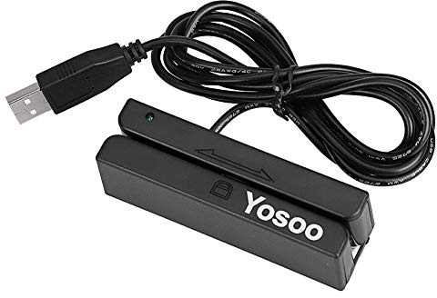MSR90 USB Magnetic Stripe Reader, 3 Track Magnetic Stripe Reader Mini Magnetic Credit Card Reader Credit Card Swiper Reader for POS System Cash Register Plug and Play