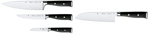 WMF Grand Class Messerset 3teilig & Grand Class Santoku Messer 33 cm, Made in Germany, Messer geschmiedet, Performance Cut, Spezialklingenstahl, Klinge 18 cm