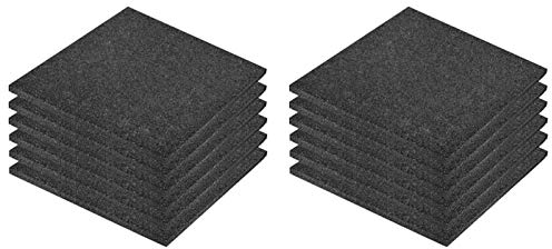 Tidyard 12 STK. Fallschutzmatten Fallschutzplatten Gummimatten Bodenmatten Gummi 50x50x3 cm Schwarz