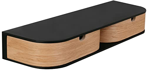 Valiai Estantería Flotante con 2 cajones – Estantería de Pared Colgante de Madera – Pequeños cajones Colgantes