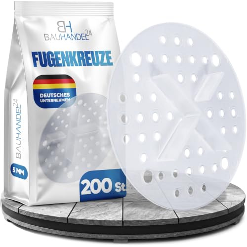Bauhandel24 Fugenkreuze 5mm für Terrassenplatten Plattenlager Auflage Pads mit Teller Außenbereich Kiesbettlager Splittbettlager Transparent