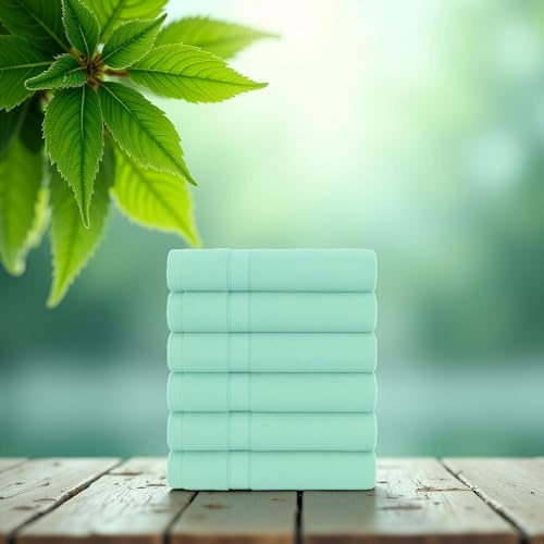 Diamond Tex Premium flannels/face cloths 100% Cotton Washcloths (30x30 cm 600 GSM) – Soft Flannel Face cloth, Face Towels for Beauty Routine, (Face flannels pack of 6, Sky Blue)