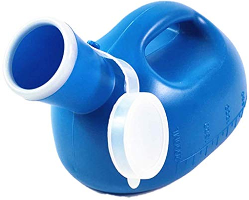 Urinal Für Männer, 2000 Ml, Urinflaschen Für Männer Mit Deckel, Tragbare Urinflaschen Für Männer, Inkontinenz, Reisen, Camping-Urinal Für Männer (Blau)