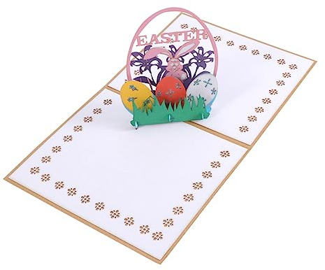 Ciieeo Innovative 3d-osterkarten Mit Ausschnitten Handgefertigte Grußkarten Mit Eier- Und Grasmustern
