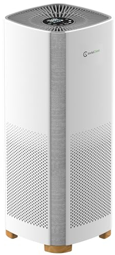 InvisiClean Bella - Purificador de aire para habitación grande, dormitorio, hogar, más de 1500 pies cuadrados, cero ozono, filtro Hepa de grado médico H13 para humo, polvo, alergias, limpiadores de