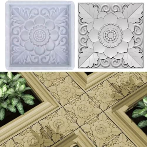 EAIVENY Große Ziegelform, 50 x 50 x 6 cm, Betonformen, Gehwege, wiederverwendbar, Pfad, Ziegelform, Trittstein, Pflasterstein, Rasen, Terrasse, Hof, Garten, Heimwerken, Gehweg, Gehweg, Gehweg,