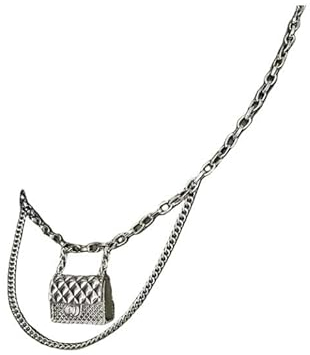 JINGBDO Große Gürteltasche Kettengürtel Für Frauen Mini Taille Gold Metall -Beutel Ausgehöhltes Beutel Taillenkörper-Silber