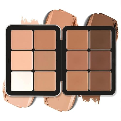 12 colori correttore palette, fondotinta liquida di correzione del colore professionale, correttore duraturo, copertura completa, modifica occhiaie, brufoli e difetti e indebolimento del sangue rosso