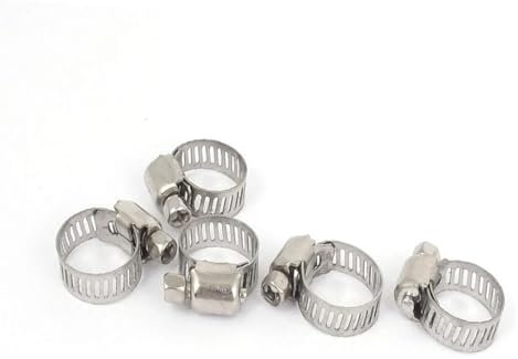 Rohrclip, Rohrschellen, 10 mm bis 16 mm, Bereich 8 mm, zuverlässige Wirksamkeit, Bandbreite, Edelstahl-Schlauchschellenring, 5 Stück