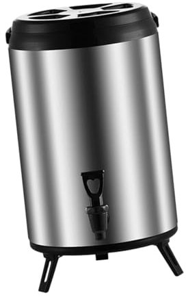 FytStycale Dispensador de bebidas frías y calientes, barril de té, dispensador de bebidas aislado, cubo de té para hoteles, 6l Plata