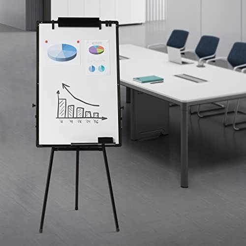 Magnetische Whiteboard Flipchart Ständer, Mobiles Magnettafel mit Stativ Höhenverstellbar, Inkl.Magnete, Radiergummi, Stift, 61 x 91 cm