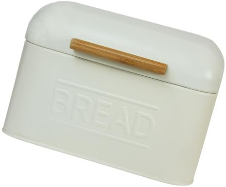 MagiDeal Eisen-Brotkasten, Snackbehälter, Vintage-Aufsatz, Lebensmittelaufbewahrungsraum, Brotkasten, Thekenbrotkasten für Kekse, Bäckerei, Bauernhaus, Elfenbeinweiß