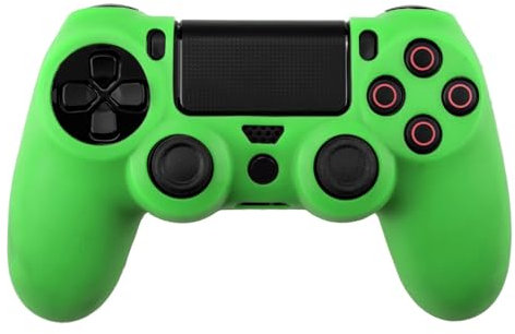 Protective Silicone Cover for PS4 Controller, Green, with Non-Slip Grip