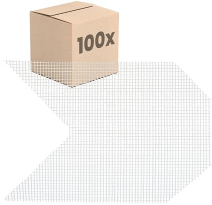 Dalsys 100x Diagonalarmierung 200g/m², 7x7mm Maschenweite, 40 x 33cm | Weißes Glasfasergewebe, Eckverstärkung und Rissarmierung im Putz, für Innen- und Außenwände