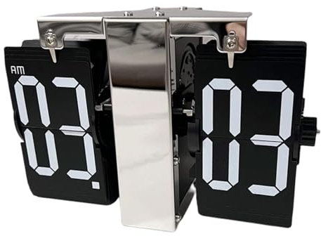 Colcolo Wandmontierte Digitale Flip Down Clock Room Dekoration vielseitig 21cmx7.5x14 cm für Wohnzimmer stilvoll, Style B