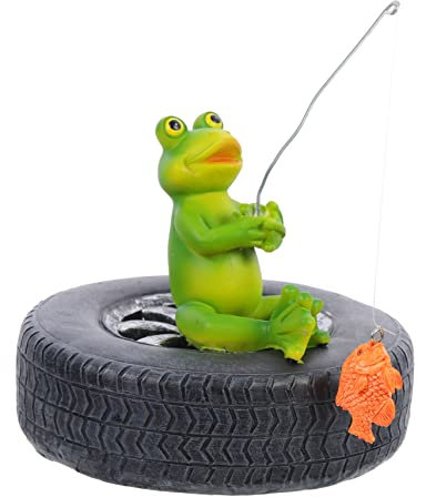 LIOOBO Wasserfeste Froschfigur Aus Resin Schwimmende Gartenstatue Für Teichdekoration Künstliche Deko Für Innen Und Außenbereich Lustige Froschskulptur Für Gartenliebhaber