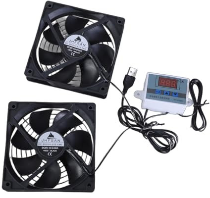 Wayfadacc ventole di raffreddamento di 120mm USB con controllo della temperatura regolabile per i Governi ed i sistemi del teatro domestico