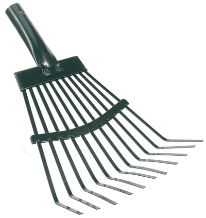 Milisten Râteau De Jardin Multifonction en Acier à Haute Teneur en Carbone Petit Râteau à 11 Dents pour Pelouse Et Jardinage Portable pour Déterrer Et Ramasser Les Feuilles