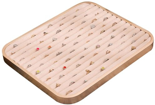 Whltzf Bandeja de almacenamiento de accesorios de anillos compactos, anillos de gran espacio, inserto de cajón de joyería, prácticos contenedores de exhibición de joyas, anillos, cajón de