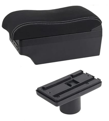 HDSNWG Compartimento De Reposabrazos para Coche, Decoración De Estilo De Contenido De Tienda Central con Portavasos USB, para Ibiza 6j 6L(E White Line 2)