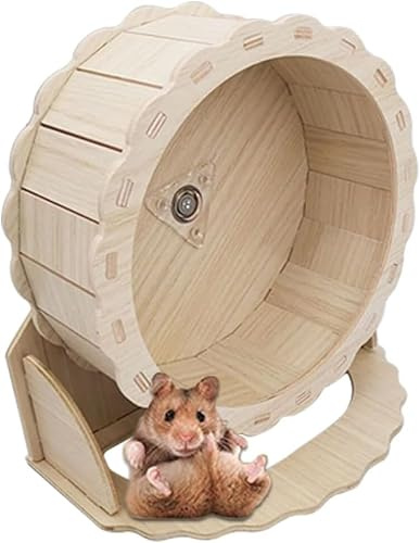 Gorise Ensemble de Roues pour Hamsters Nains, Roues d'exercice en Bois pour Hamsters Nains, gerbilles, Souris ou Autres Petits Animaux de Compagnie. Décoration pour l'exercice et l'activité.