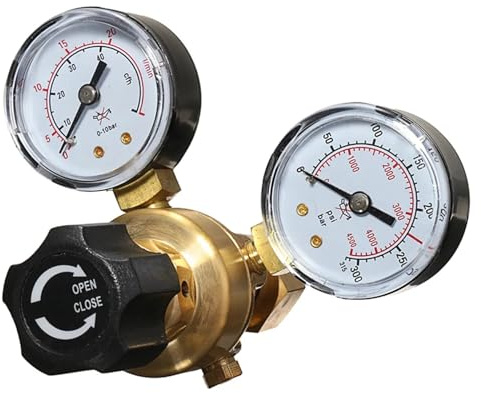 EZLUIYLDH Manometro Regolatore di Pressione Riduttore Argon CO2 Saldatura Doppio manometro Bombola di Gas Saldatura Mig TIG Misuratore di Portata Regolatore