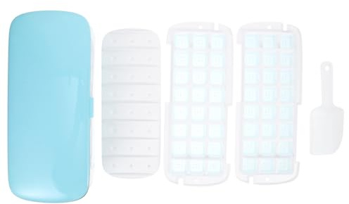 POPETPOP Moule à Glaçons Silicone Souple avec Couvercle Bac à Glace Cubes pour Réfrigérateur Boîte de Rangement Empilable Facile à Nettoyer et Réutilisable pour Maison et Cuisine